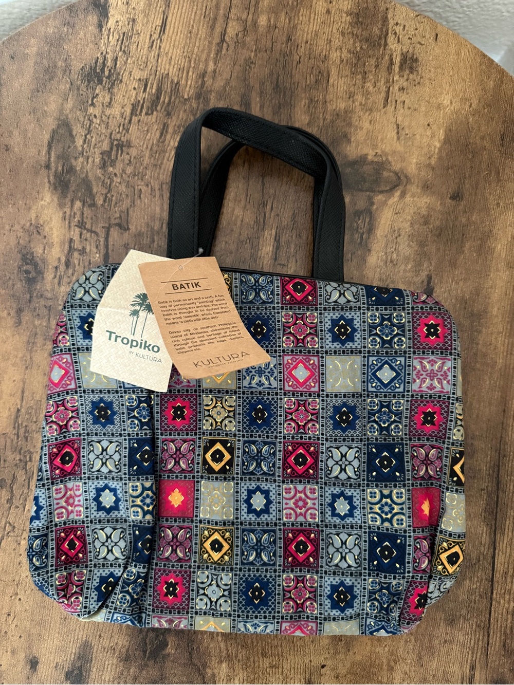 Tropiko Batik Patterned Makeup Bag - Multicolor